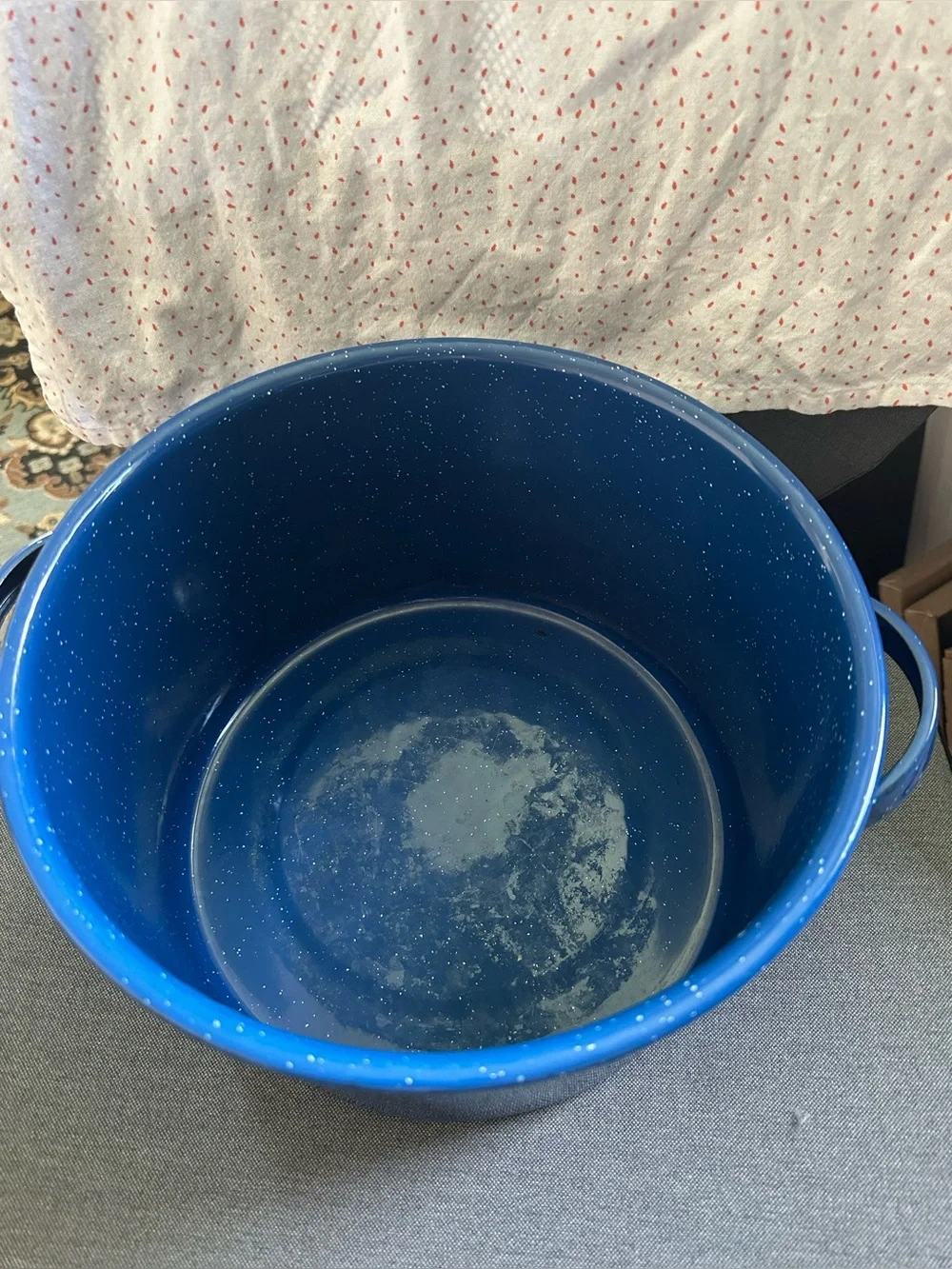 6Qt Blue Enamel Stock Pot with Lid | Perfect for Family Feasts | camping | soup